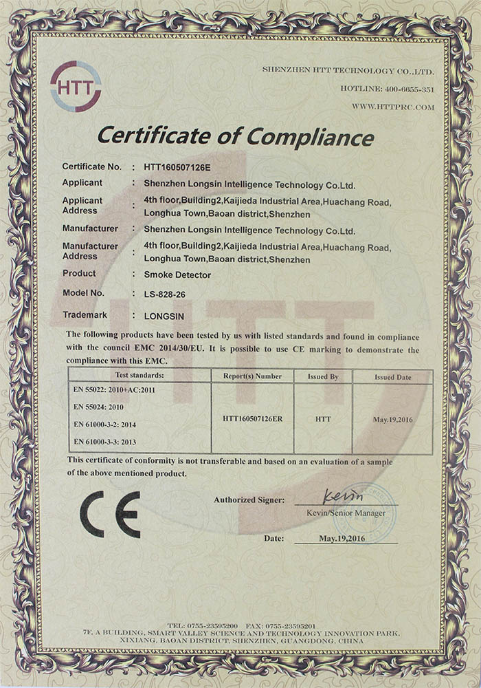 smoke detector CE certificate
